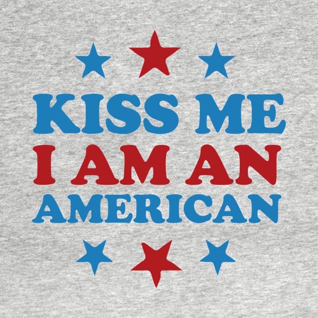 4th of july Kiss Me, I'm American - Patriotic Fun Design by Inkonic lines